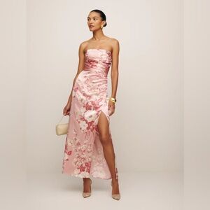 Reformation Barrow Silk Dress in Bellini